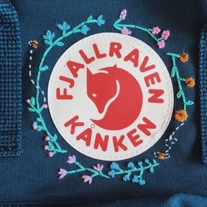 Mini Navy Embroidered Fjallraven Kanken